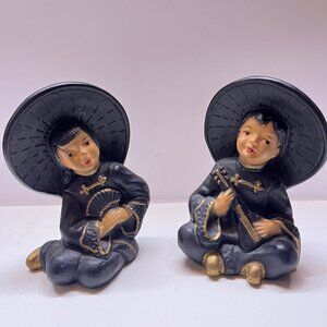 Vintage Gorgeous Chalkware Asian Figures, A Universal Original